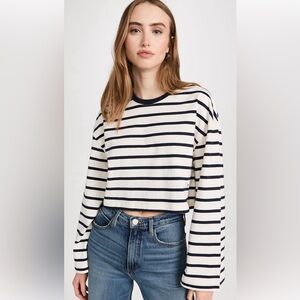 FRAME Crop Bell Sleeve Tee